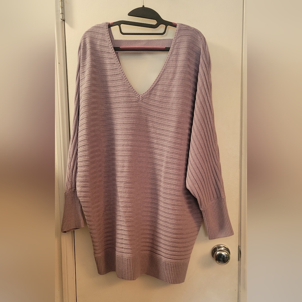 V-Neck Lavender Sweater